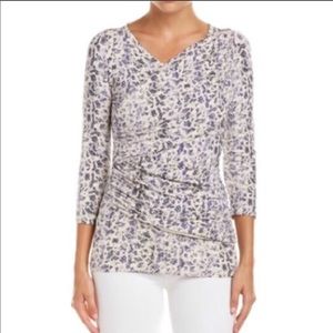 CAbi Woman’s Crisscrossed Blouse Quarter Sleeve Xs